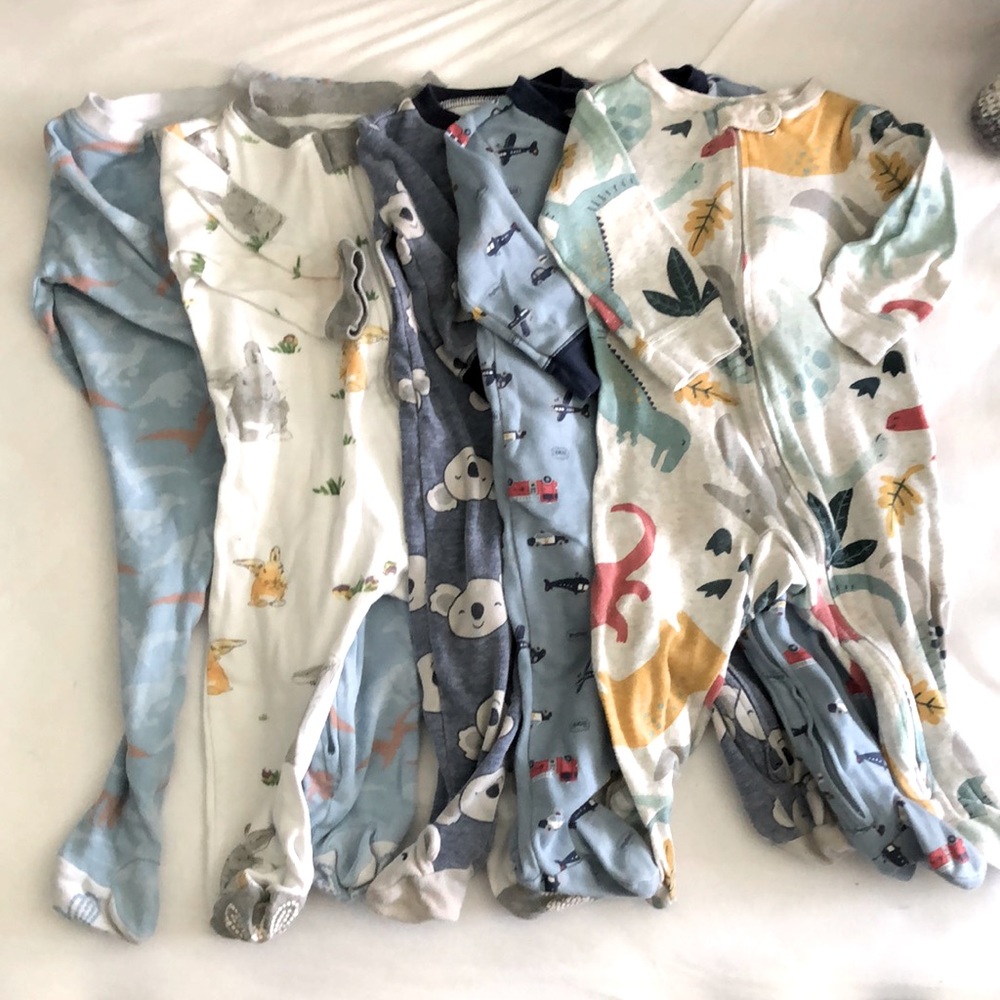 Baby Zipper Pajamas 6-9 mo Carters & Burt’s Bees